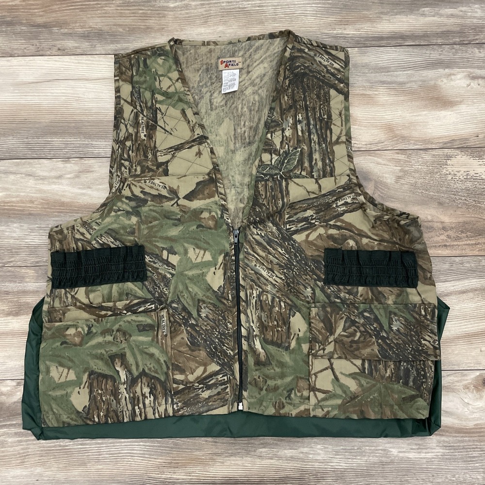Sports‎ Afield Vintage Outdoor Hunting Men's Camouflage Zip Up Vest Size XL